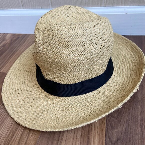 Banana Republic L/XL Beachy Straw Fedora in Natural - Picture 1 of 9